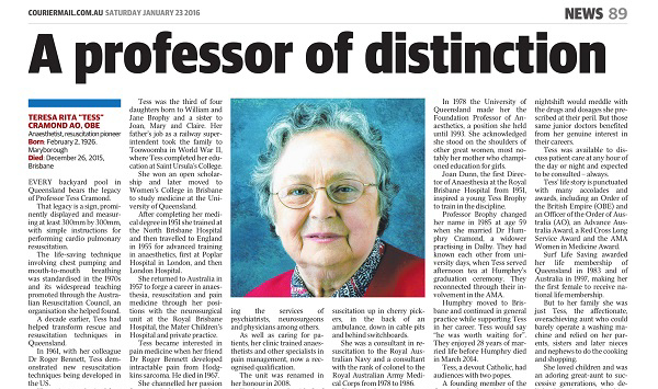 Emeritus Professor Tess Cramond